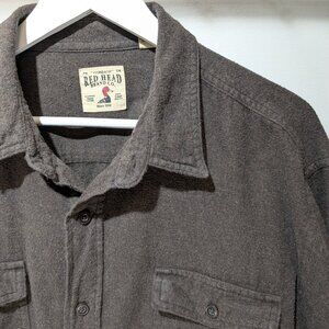 RED HEAD BRAND CO. Men's 2X Long Sleeve Brown Flannel Shirt 100% cotton